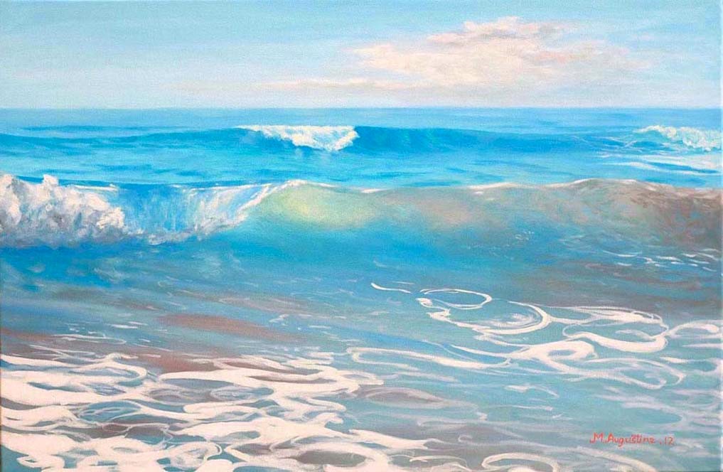 A colourfull wave 50x76cm Sold